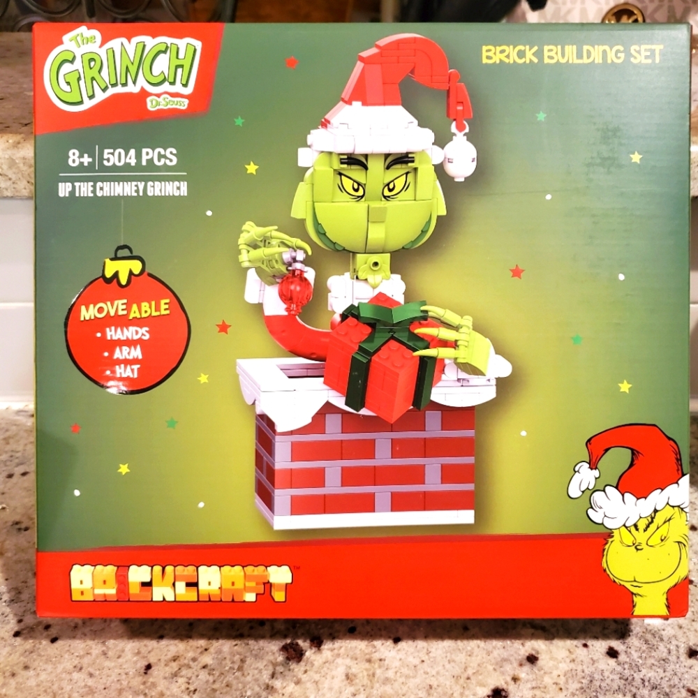 BrickCraft Up The Chimney Grinch 504pc Christmas Holiday Brick‎ Building Kit NEW